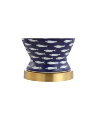 School Of Fish 22" Ginger Jar Ceramic, Led Table Lamp