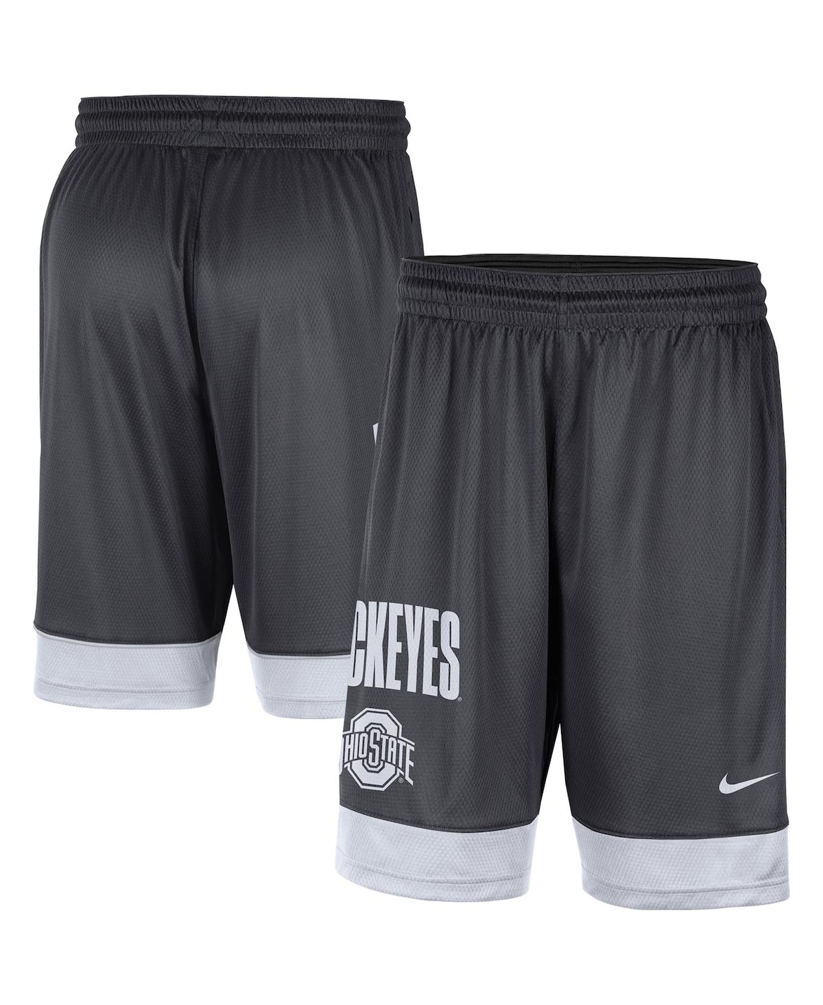 Men's Charcoal, White Ohio State Buckeyes Fast Break Shorts
