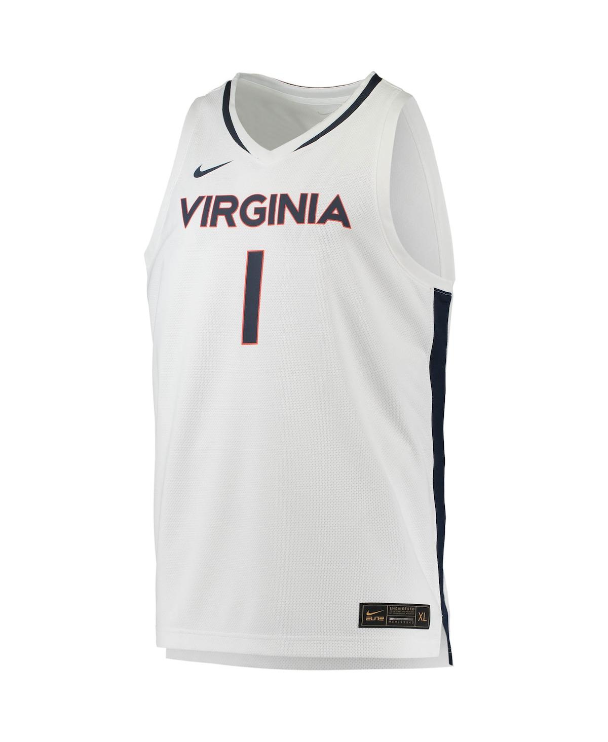 Men's #1Virginia Cavaliers Replica Basketball Jersey - White