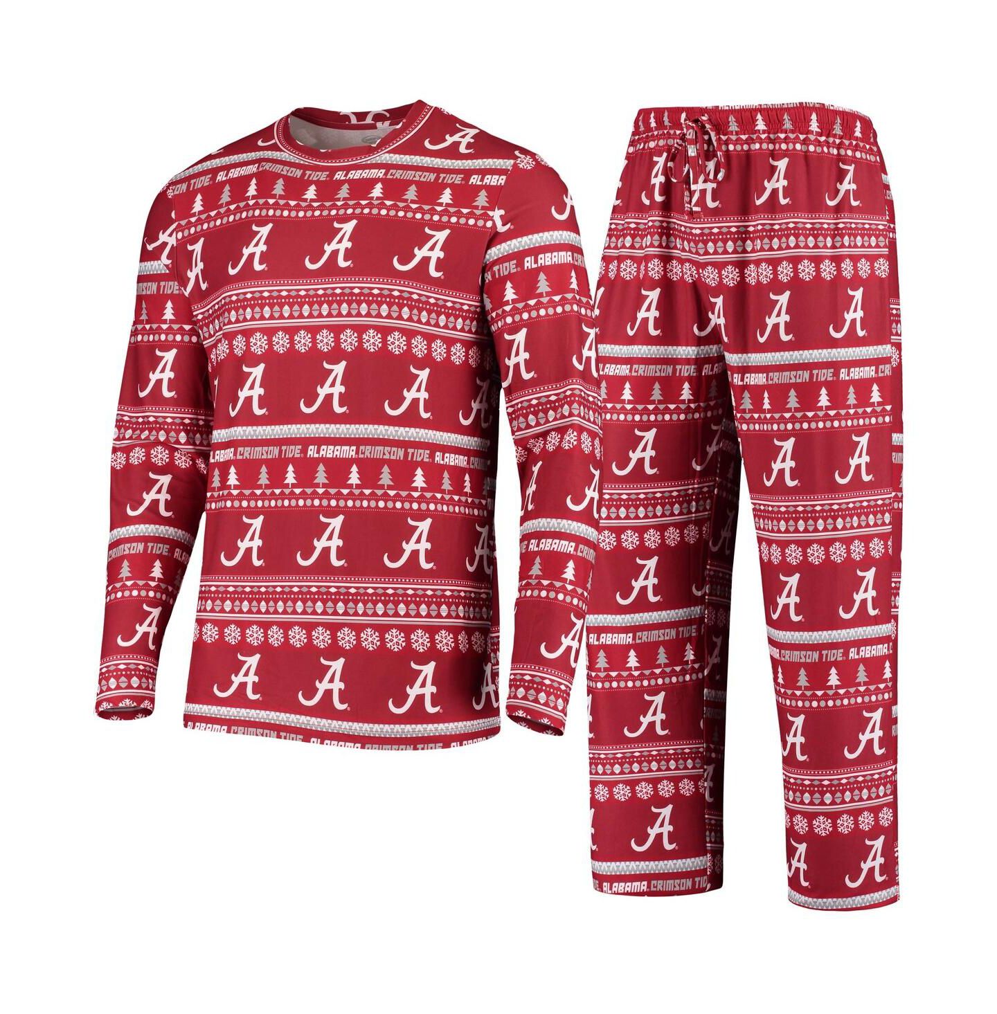 Мужской комплект Concepts Sport Alabama Crimson Tide Ugly Sweater: лонгслив и брюки — фото 1