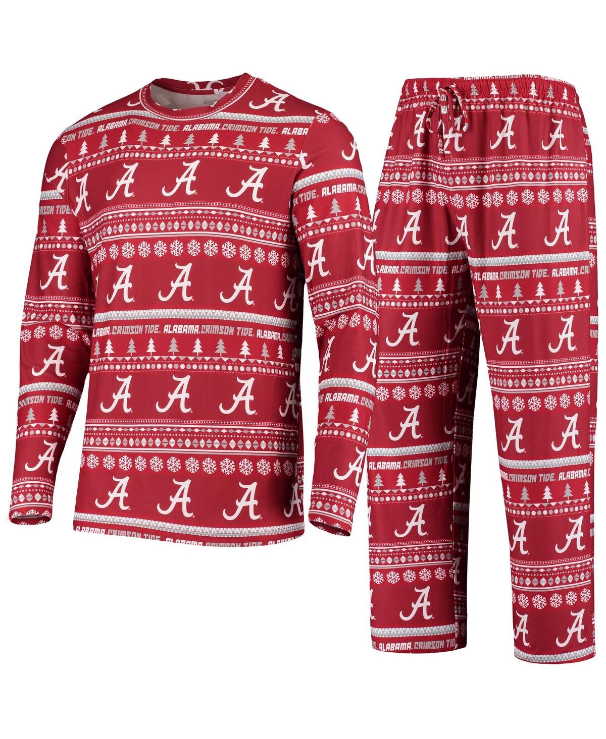Shop Concepts Sport Men's  Crimson Alabama Crimson Tide Ugly Sweater Knit Long Sleeve Top And Pant Set