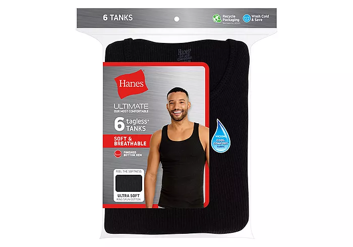 Men's 6-Pk. Ultimate&reg; ComfortSoft&reg; Dyed Tanks - thumbnail 3