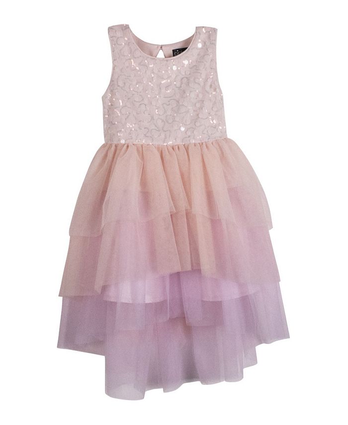 Pink & Violet Toddler Sequins Bodice and Multi Tiered Dress - Macy's