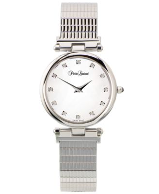 Pierre Laurent - Women's Swiss Classic Diamond (1/8 ct. t.w.) Stainless Steel Bracelet Watch 24mm