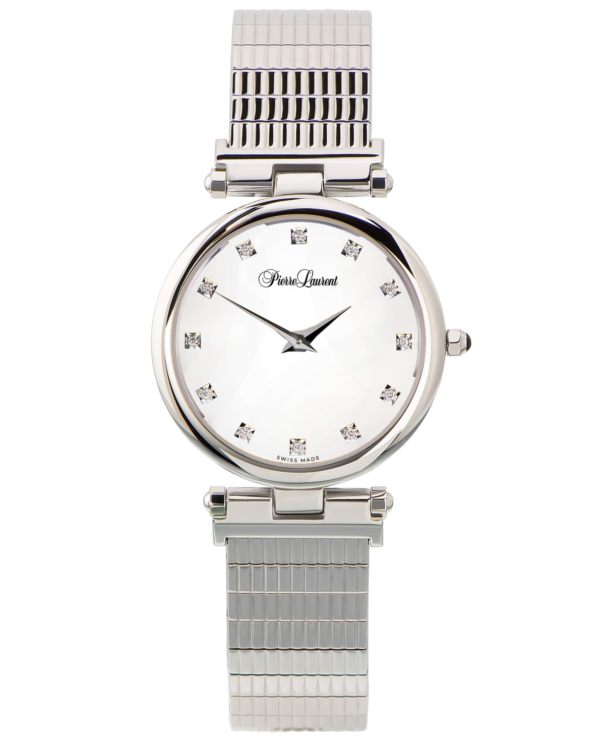 Pierre Laurent Women's Swiss Classic Diamond (1/8 Ct. T.w.) Stainless Steel Bracelet Watch 24mm