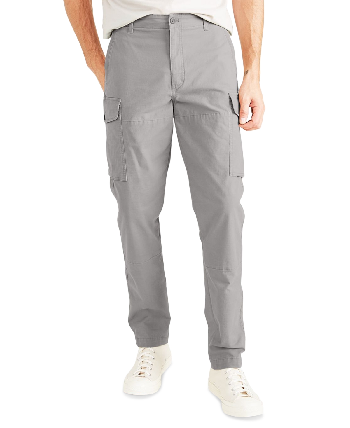Shop Dockers Men's Alpha Tapered-fit Cargo Pants In Car Park Grey