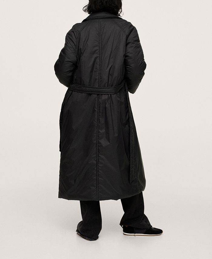 MANGO Women's Belt Quilted Coat Macy's