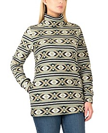 Women's Mock Neck Fleece Tunic Sweater