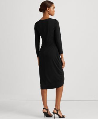 Lauren Ralph Lauren Jersey Three-Quarter-Sleeve Dress - Macy's