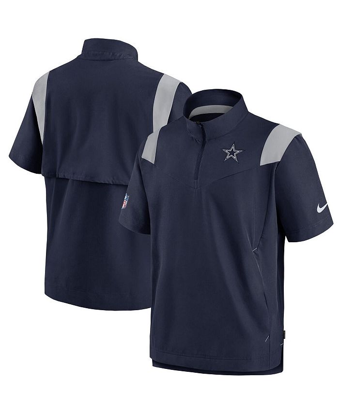 Men's Nike Navy Dallas Cowboys Sideline Coaches Short Sleeve Quarter-Zip  Jacket