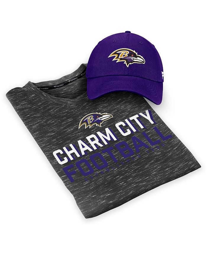 Fanatics Men's Purple, Heather Black Baltimore Ravens Team T-shirt