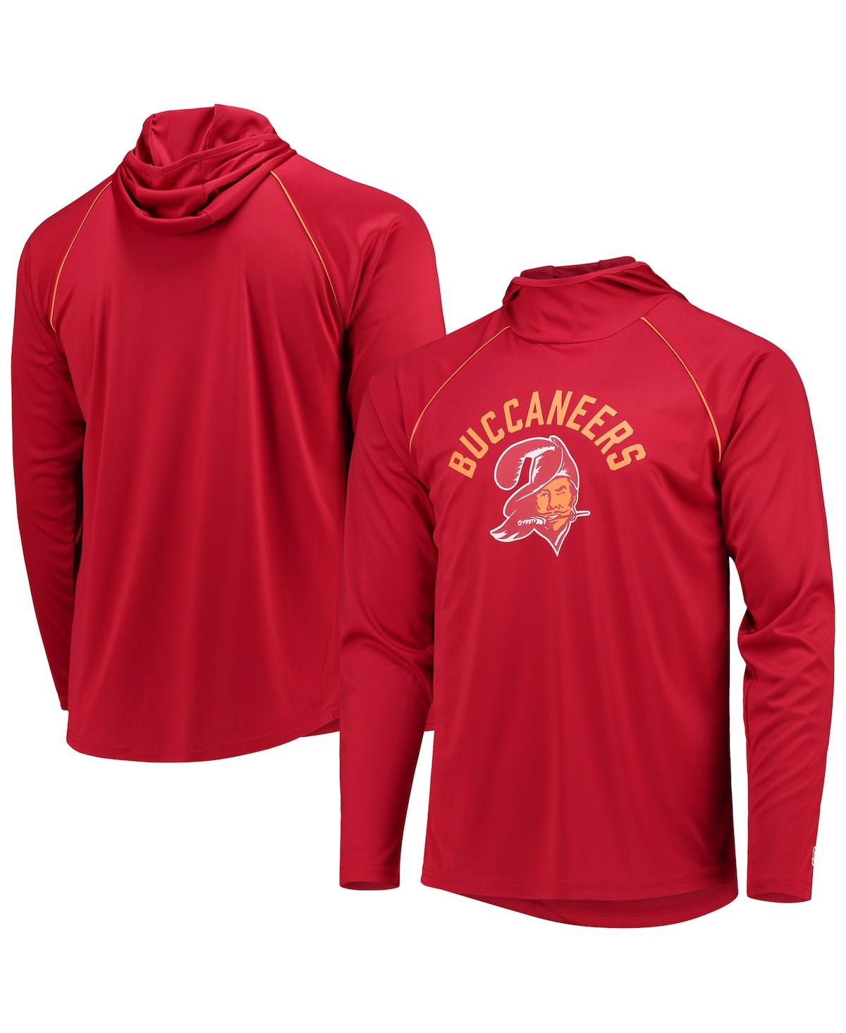 Men's Starter Red Tampa Bay Buccaneers Throwback Raglan Hoodie Long Sleeve T-shirt - Red