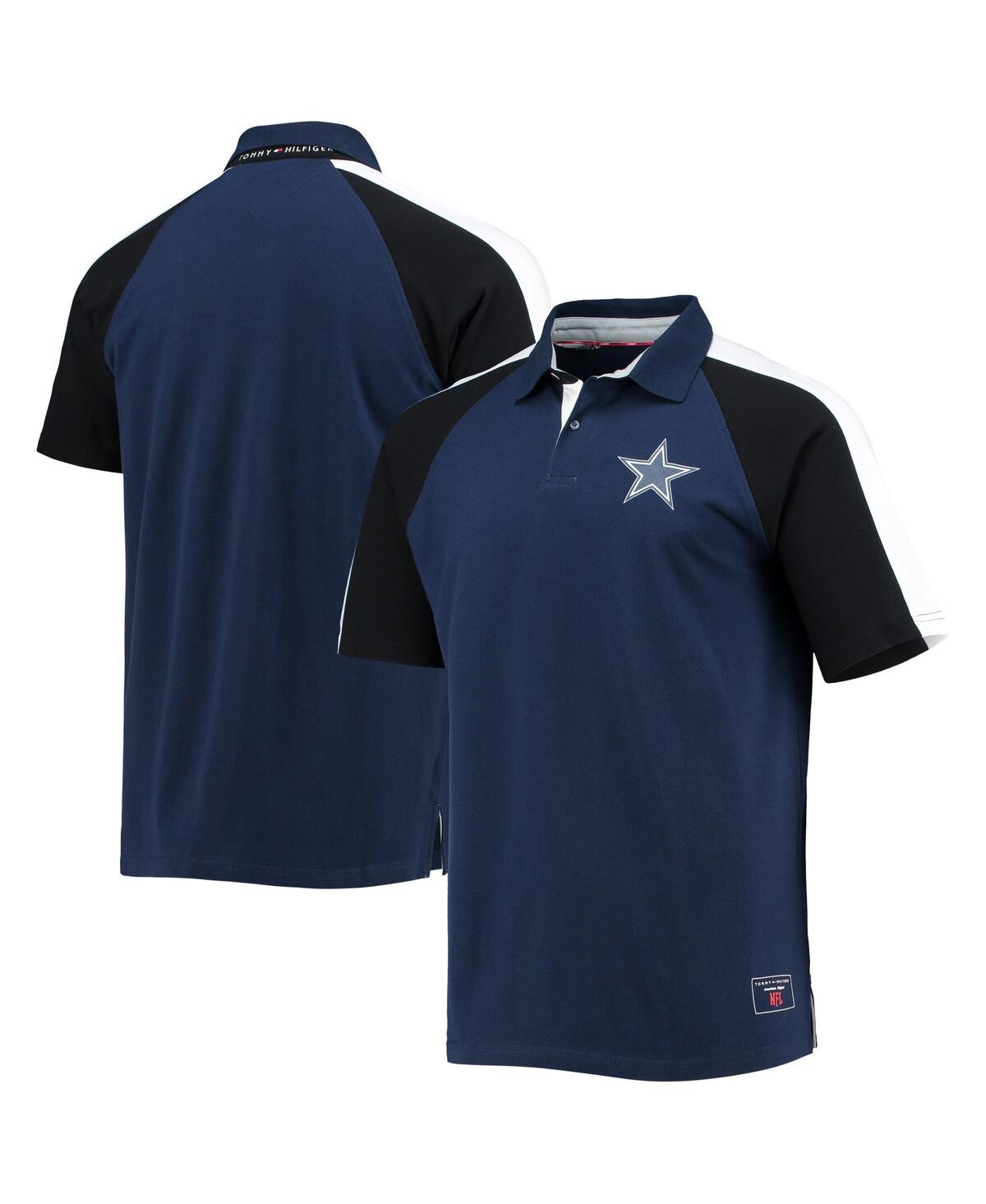 UPC 194809078749 product image for Men's Tommy Hilfiger Navy and Black Dallas Cowboys Holden Raglan Polo | upcitemdb.com