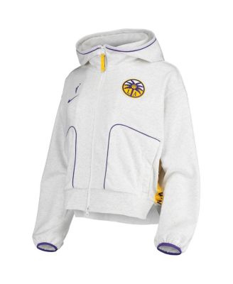 Women's Gray Los Angeles Sparks Performance Full-Zip Hoodie