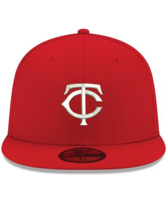Men's Red Minnesota Twins Logo White 59FIFTY Fitted Hat