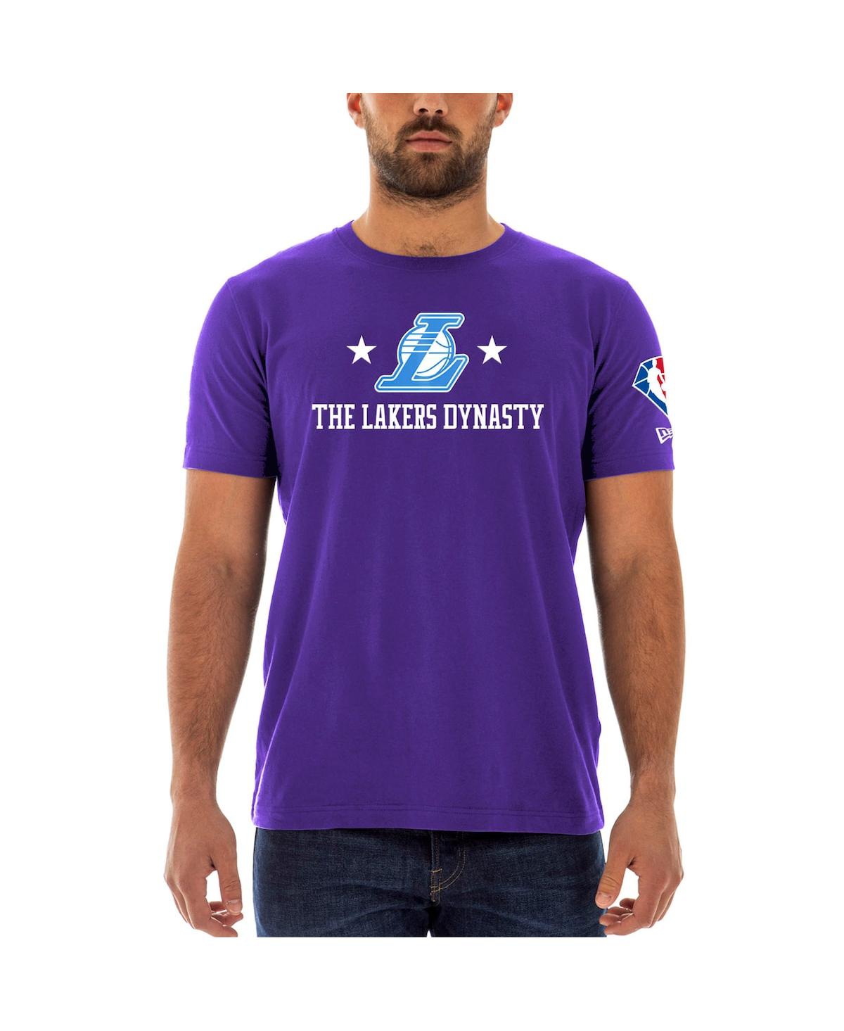 Men's New EraLos Angeles Lakers 2021/22 City Edition Brushed Jersey T-shirt - Purple