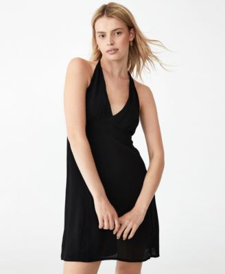 macy's black halter dress