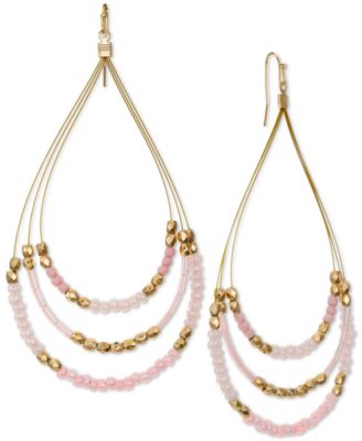 Photo 1 of Style & Co Gold-Tone Beaded Triple-Row Statement Earrings, Created for Macy's