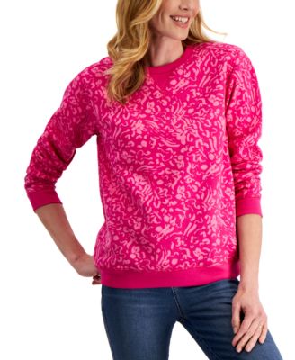 Karen Scott Wild Marks Floral Fleece Sweatshirt Created for Macy s Macy s