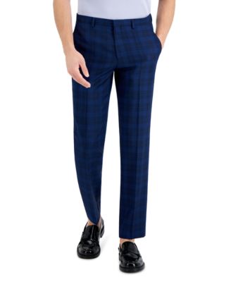 HUGO Hugo Boss Men's Modern-Fit Blue Check Suit Pants