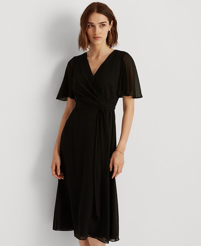 me Women's Flutter Sleeve Dress - Black