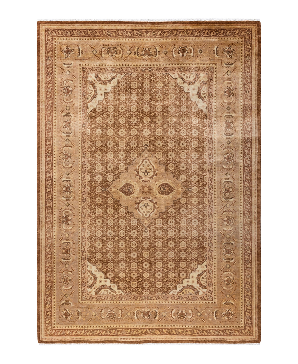 Closeout! Adorn Hand Woven Rugs Mogul M14504 6'2in x 9'2in Area Rug - Brown