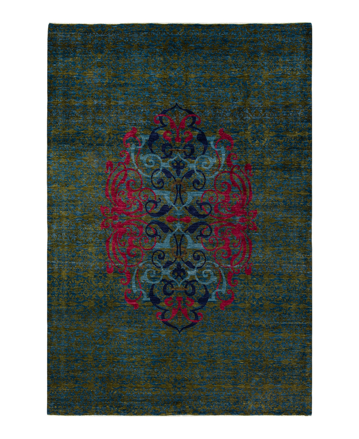 Adorn Hand Woven Rugs Suzani M1724 9'10in x 14'4in Area Rug - Green