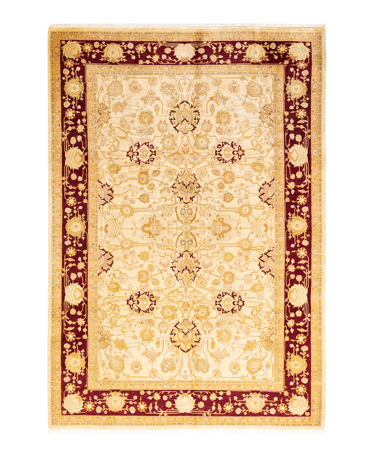 Closeout! Adorn Hand Woven Rugs Mogul M142234 6'2in x 9'1in Area Rug - Ivory