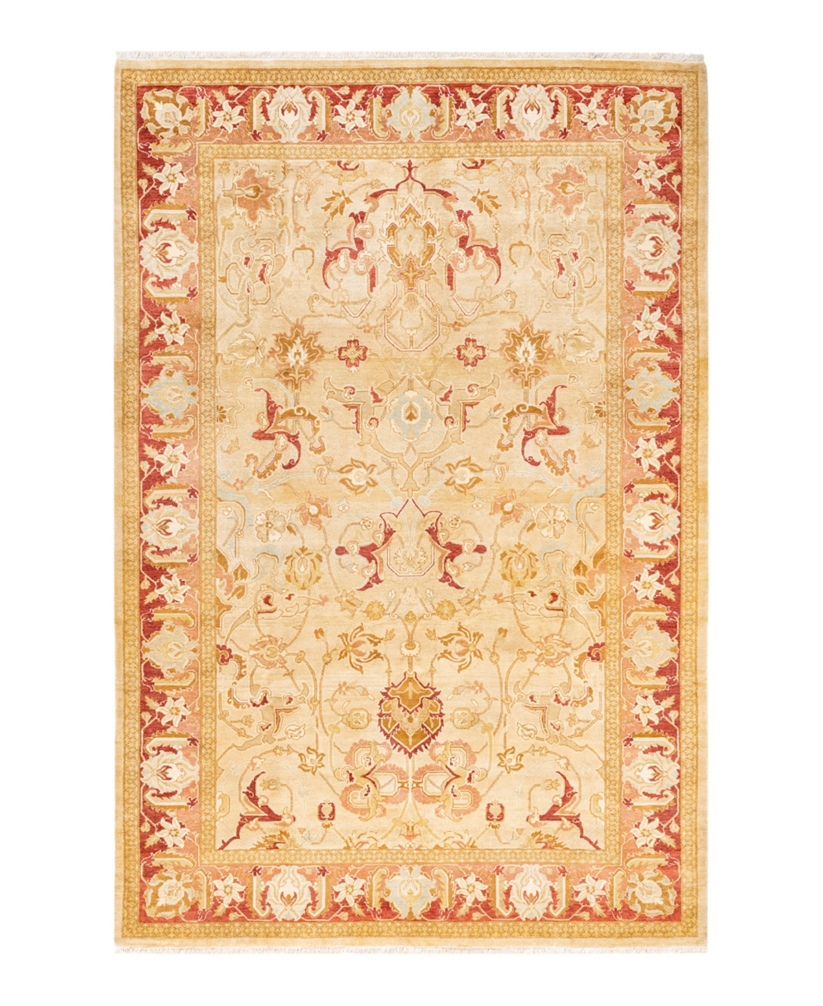 Closeout! Adorn Hand Woven Rugs Mogul M145067 6'2in x 9'3in Area Rug - Ivory