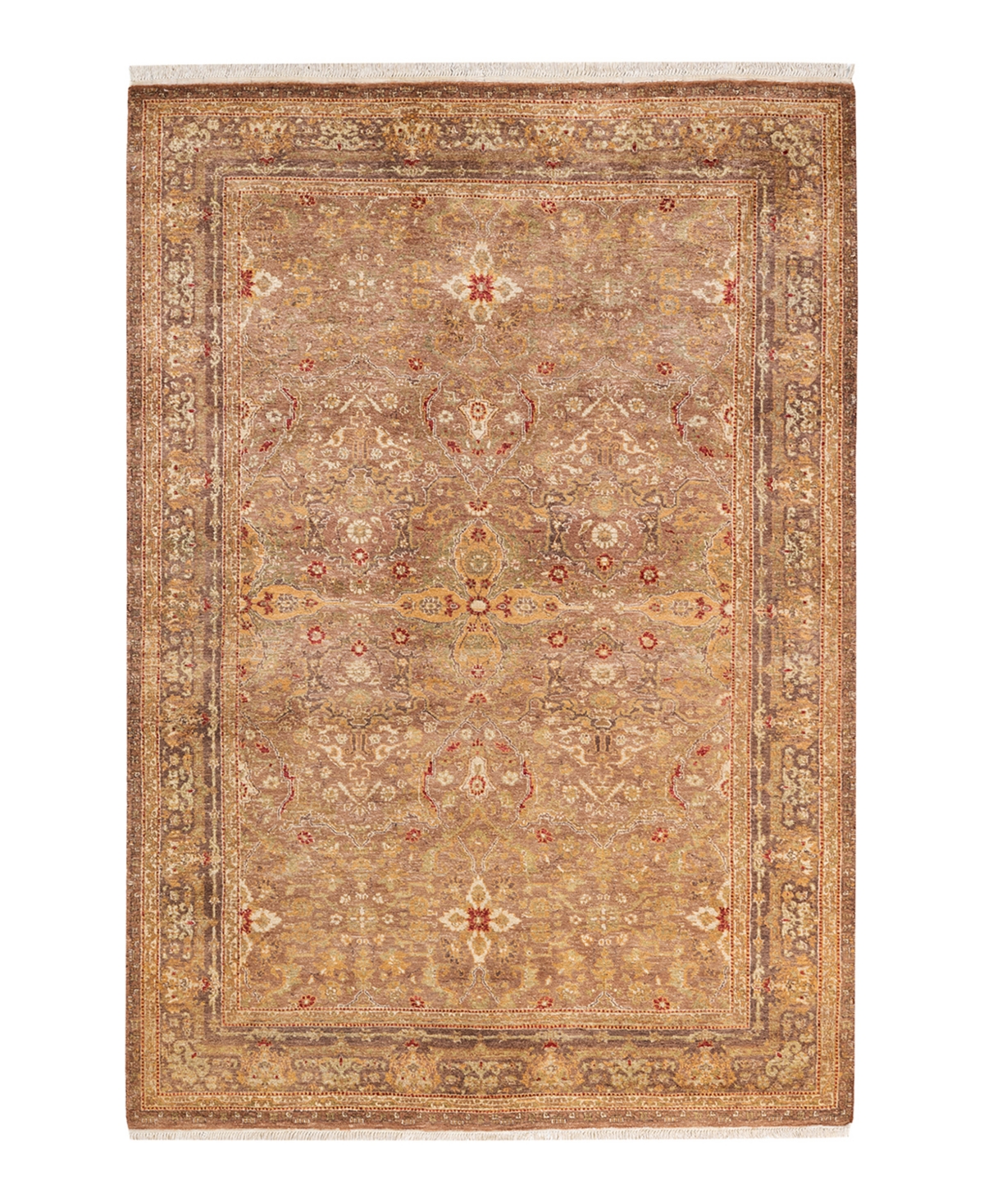 Closeout! Adorn Hand Woven Rugs Mogul M148221 4'2in x 6' Area Rug - Yellow