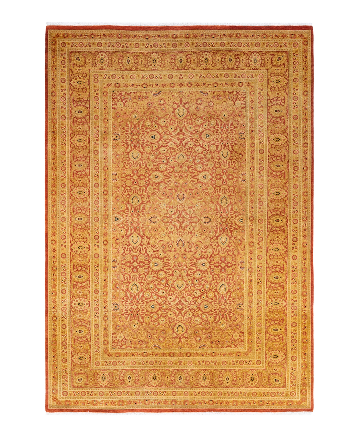 Closeout! Adorn Hand Woven Rugs Mogul M1354 6'2in x 9'2in Area Rug - Orange