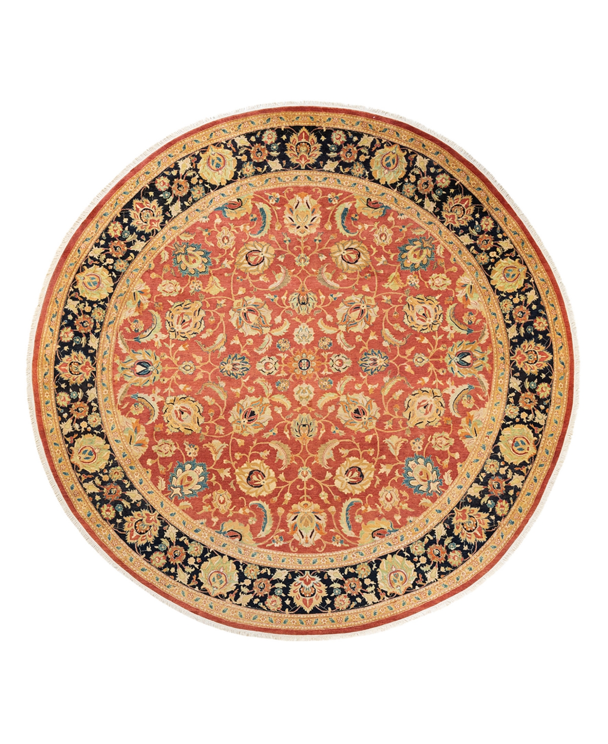 Closeout! Adorn Hand Woven Rugs Mogul M162666 9'1in x 9'1in Round Area Rug - Orange
