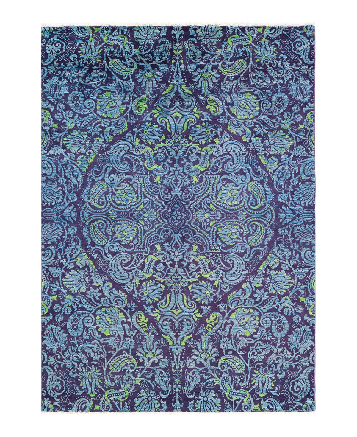 Adorn Hand Woven Rugs Suzani M1801 6' x 8'9in Area Rug - Purple