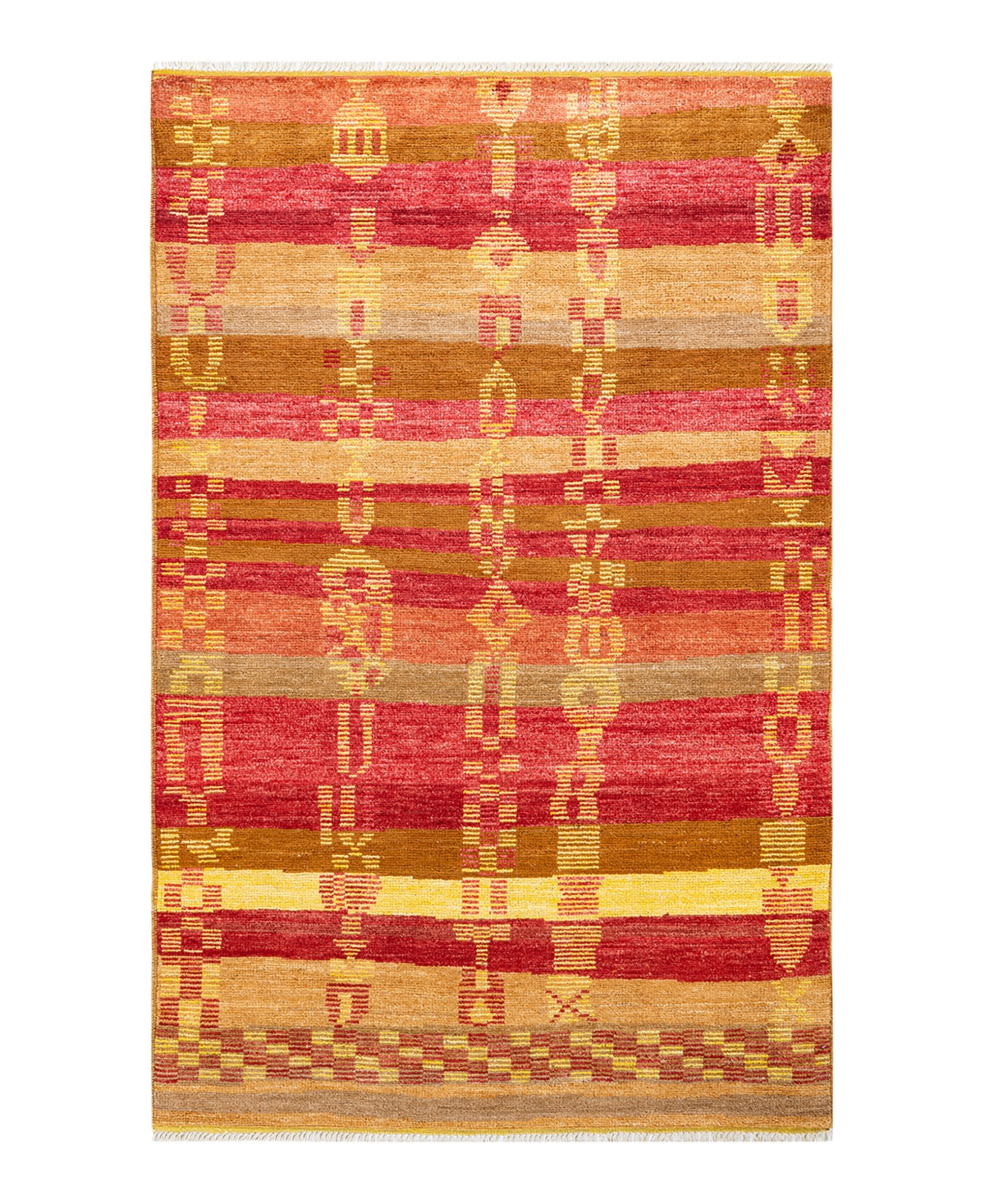 Adorn Hand Woven Rugs Modern M15995 5'1in x 8'1in Area Rug - Yellow