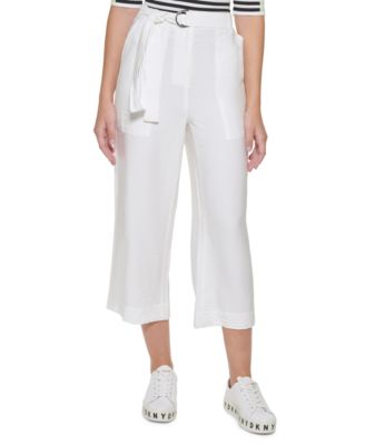 dkny wide leg cropped pants