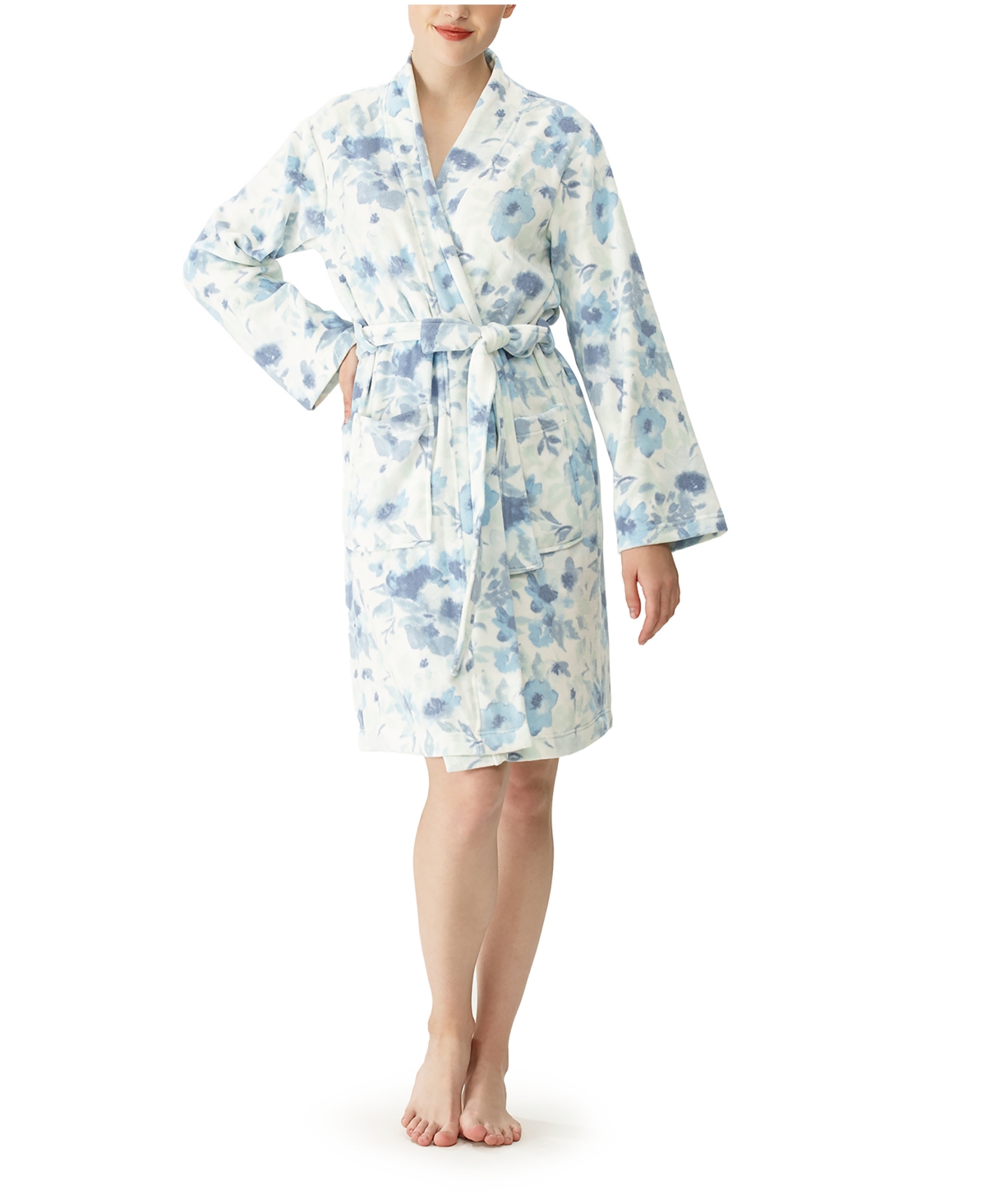 Berkshire Women's Floral Velvetloft Kimono Robe