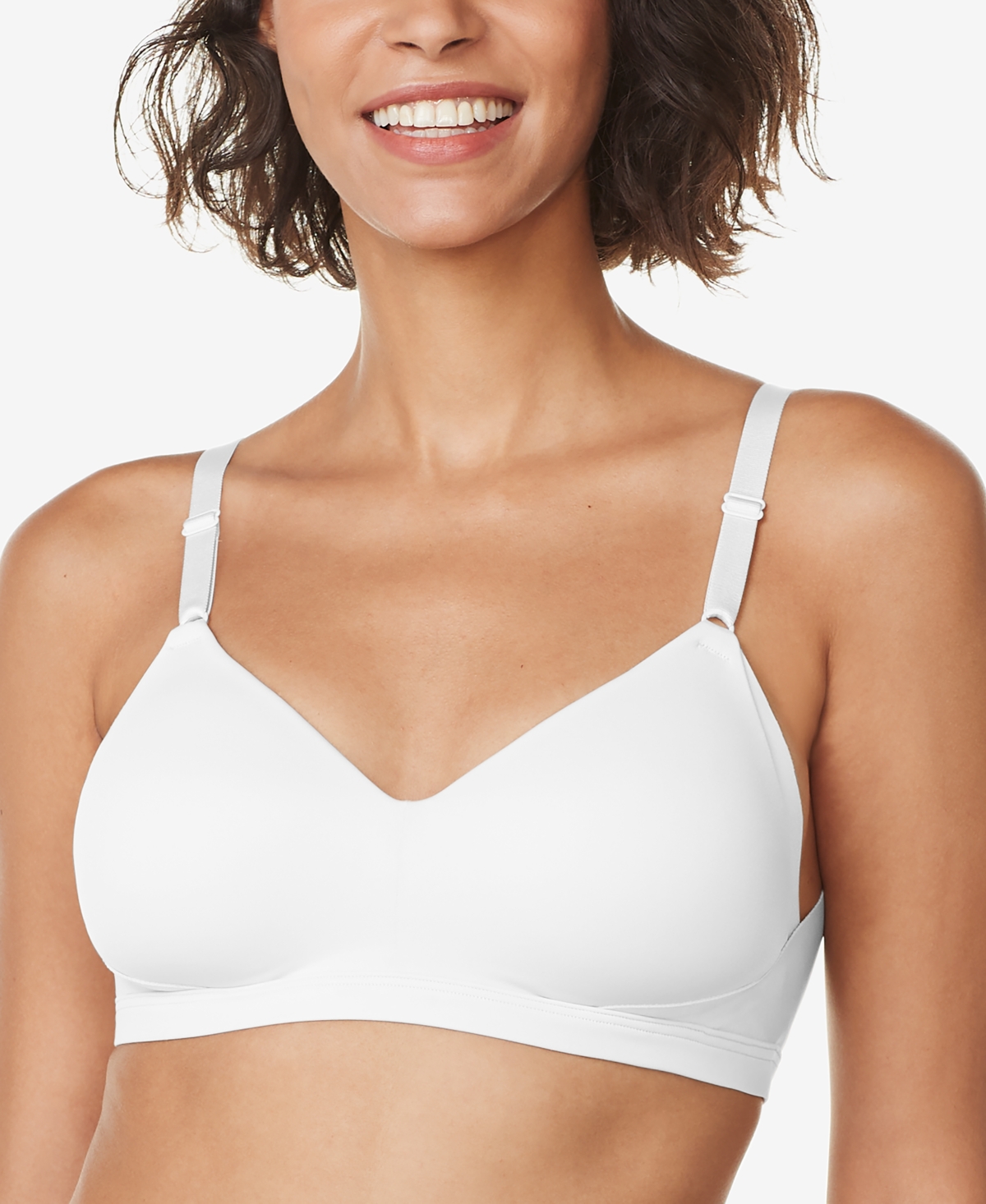Warners No Side Effects Underarm and Back-Smoothing Comfort Wireless Lift T-Shirt Bra RN2231A - Smoke