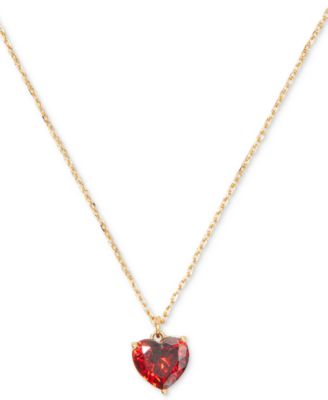 red pendant necklace gold