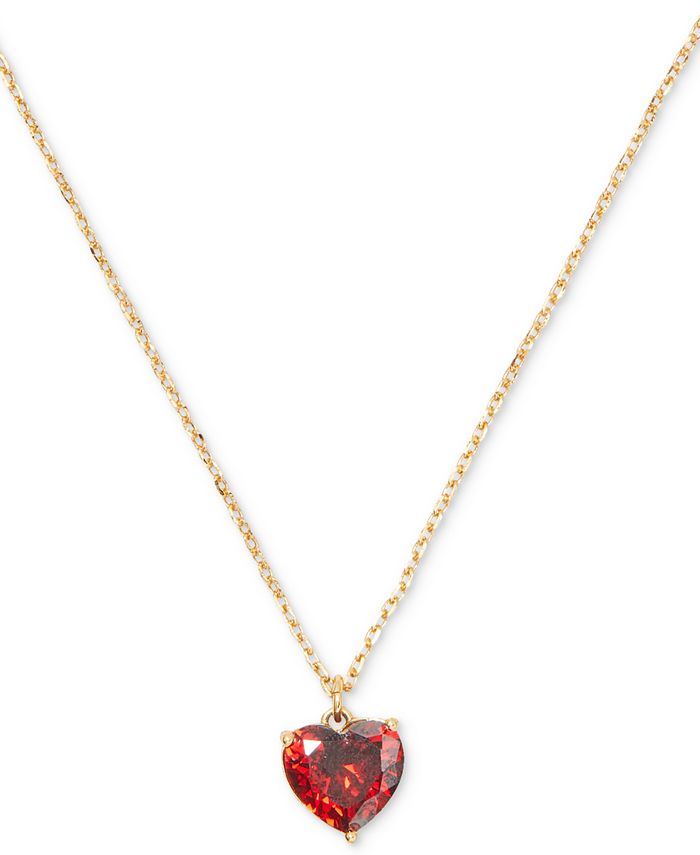 kate spade new york Gold-Tone Birthstone Heart Pendant Necklace, 16