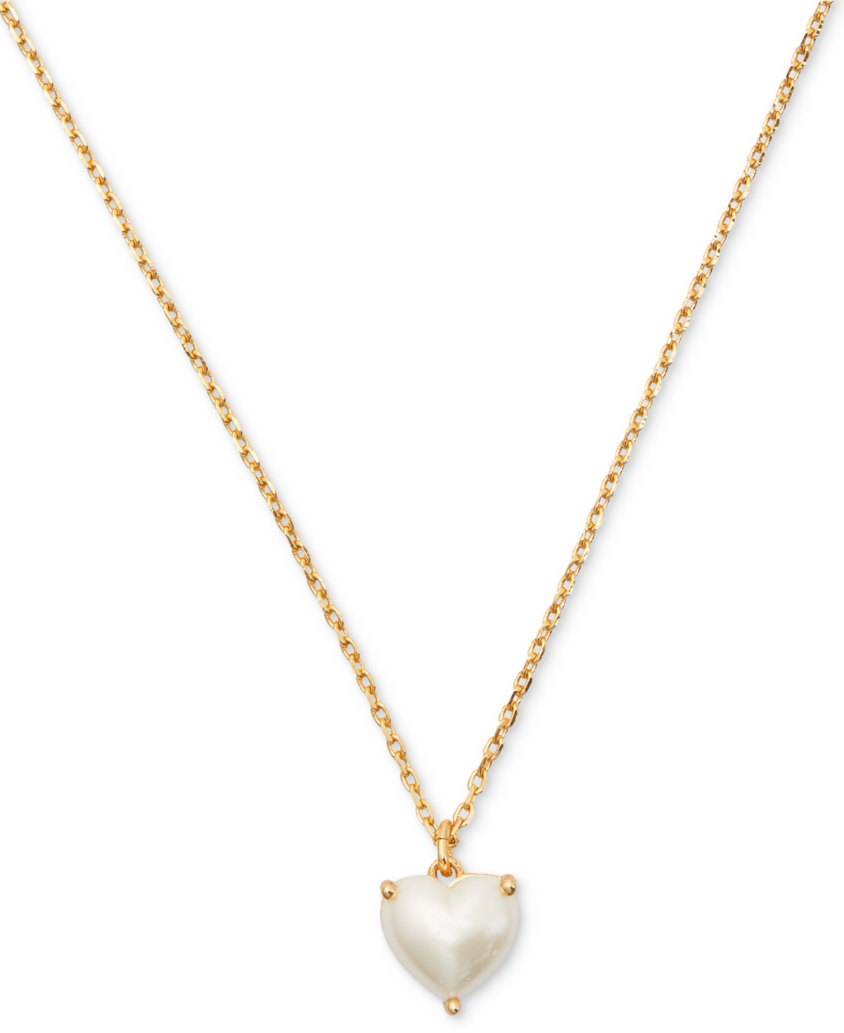 Gold-Tone Birthstone Heart Pendant Necklace, 16" + 3" extender - Pearl