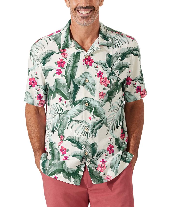 Tommy Bahama Men's Kauai Canopy Silk Short-Sleeve Camp Shirt - Macy's