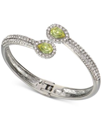 Photo 1 of Charter Club Pavé & Pear-Shape Crystal Bypass Bangle Bracelet, Created for Macy's