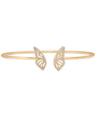 Wrapped - Diamond Butterfly Wing Cuff Bangle Bracelet (1/6 ct. t.w.) in 14k Gold