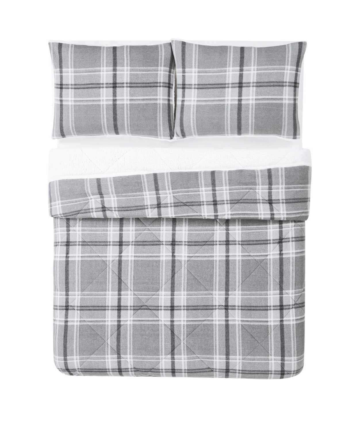 Cannon Cozy Teddy Plaid 2 Piece Comforter Set, Xl