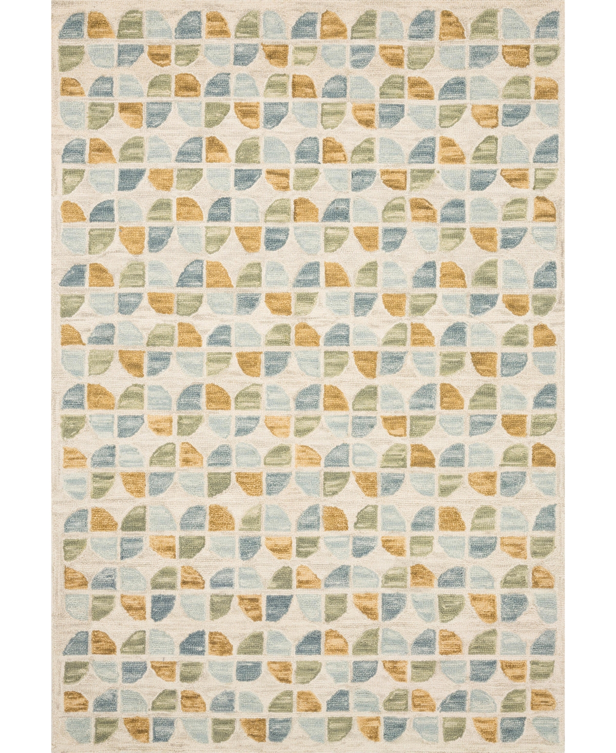 Justina Blakeney Hallu Hal-04 5' x 7'6in Area Rug - Ivory, Mist
