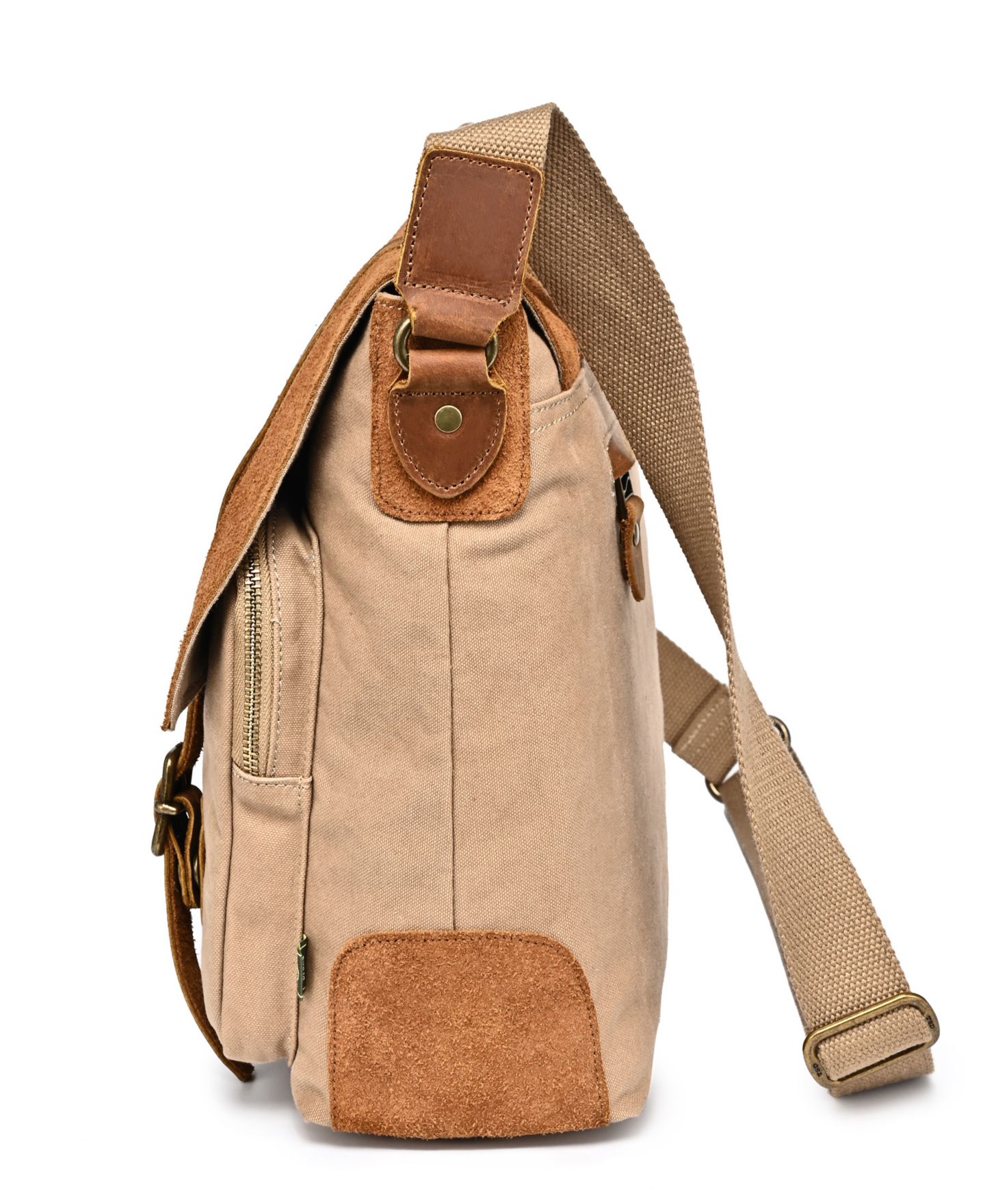 Женская сумка TSD BRAND Valley Oak Canvas Messenger, цвет: Хаки — фото 5