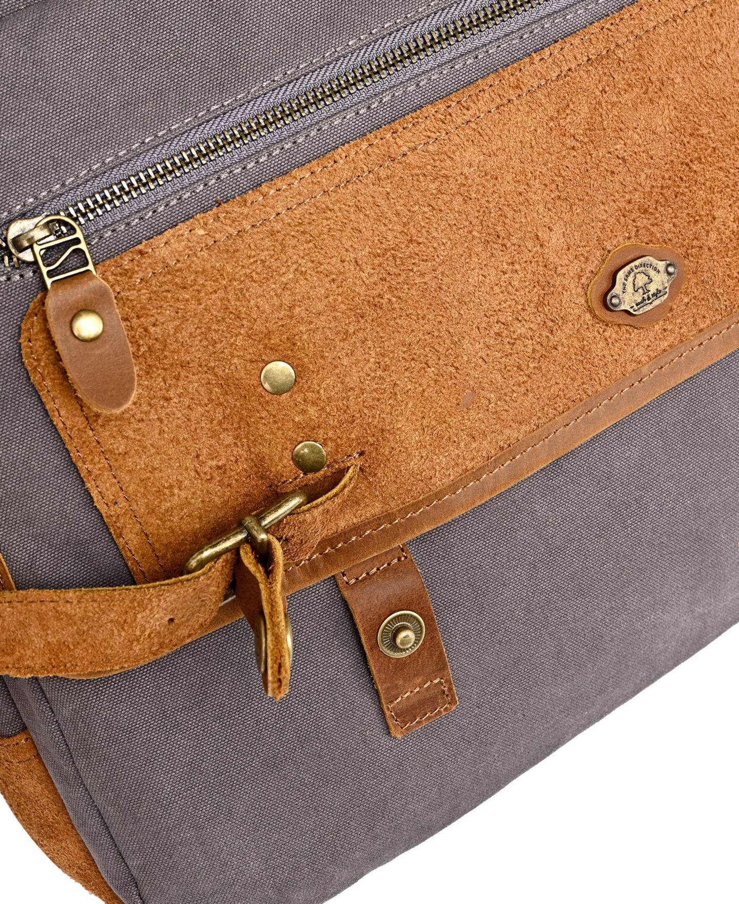 Женские портфели TSD BRAND Valley Oak Canvas Brief Bag, цвет: Серый — фото 14