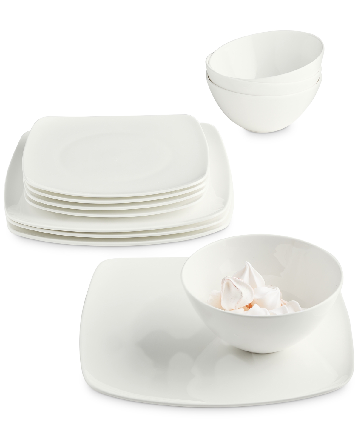 Customer Favorite Hotel Collection Round Rim Bone China 12-Pc ...