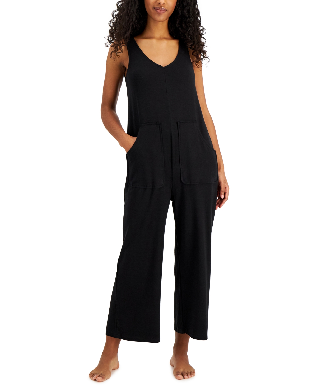 Alfani Sleeveless V neck Jumpsuit Created For Macy s In Classic Black ModeSens