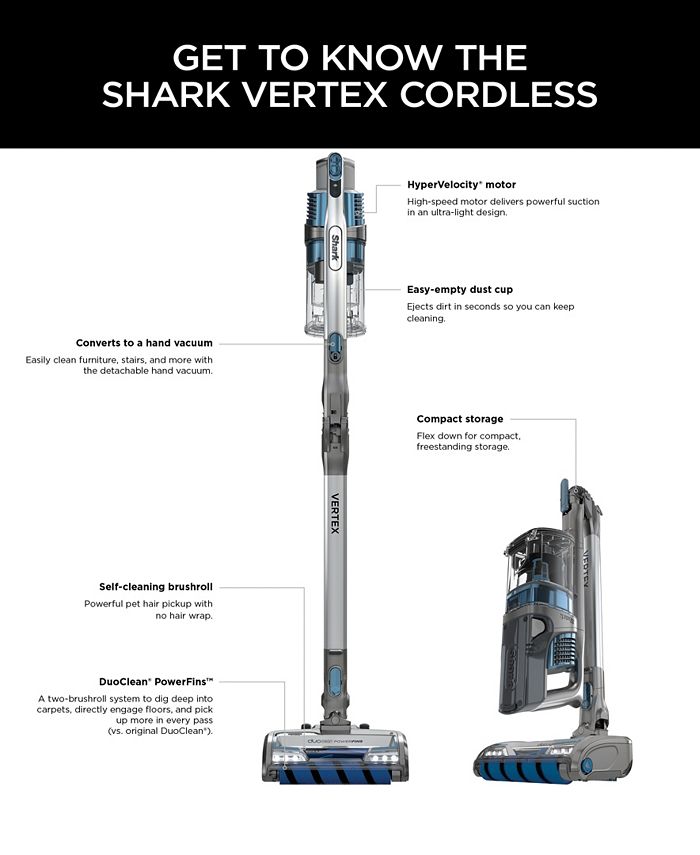 Shark Vertex™ Cordless Stick Vacuum with DuoClean® PowerFins™ IZ462H